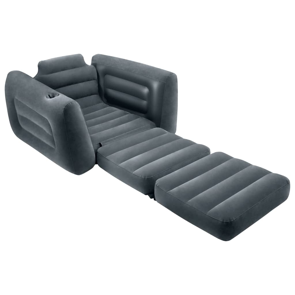 Intex Sillón cama extraíble gris oscuro 117x224x66 cm