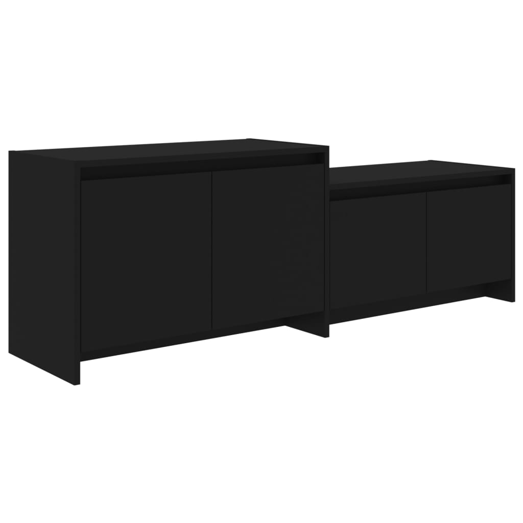 vidaXL Mueble para TV madera contrachapada negro 146,5x35x50 cm