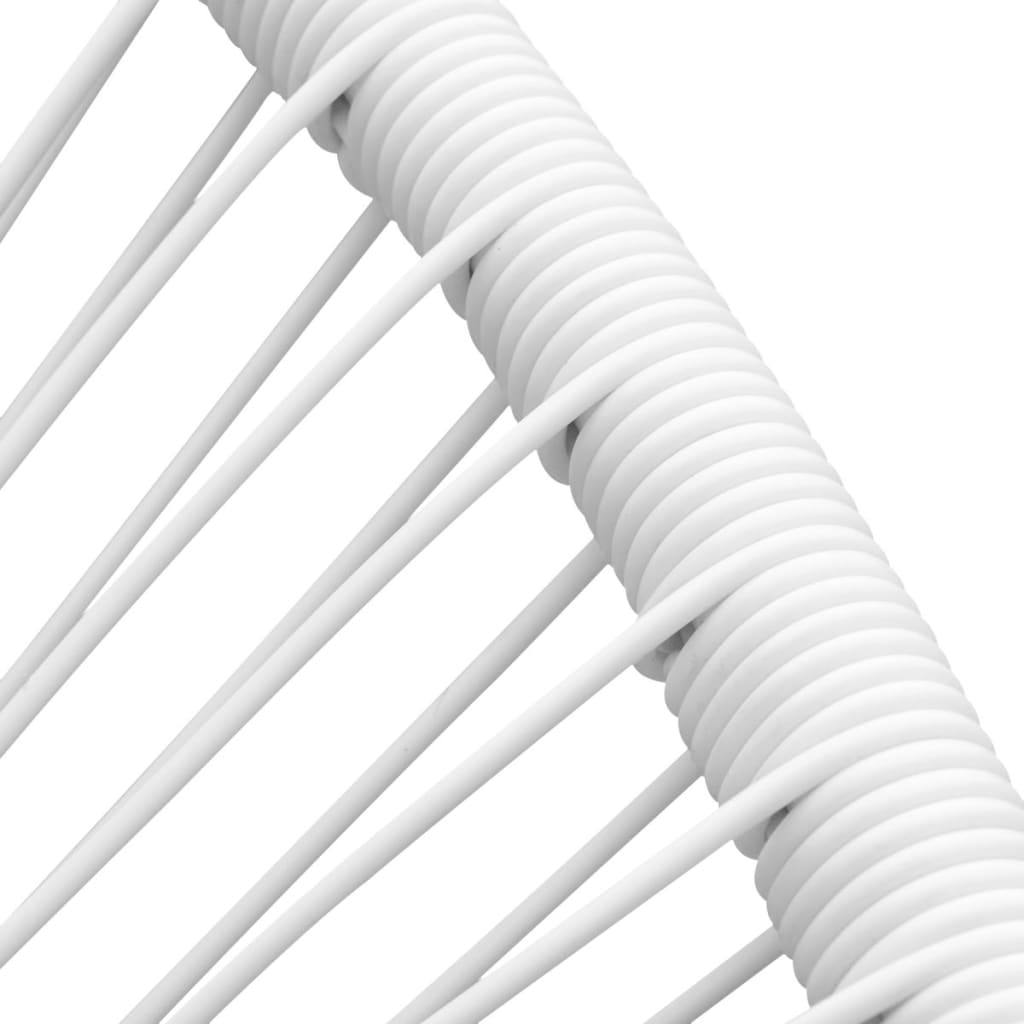 vidaXL Silla redonda de cuerdas de jardín ratán sintético blanco
