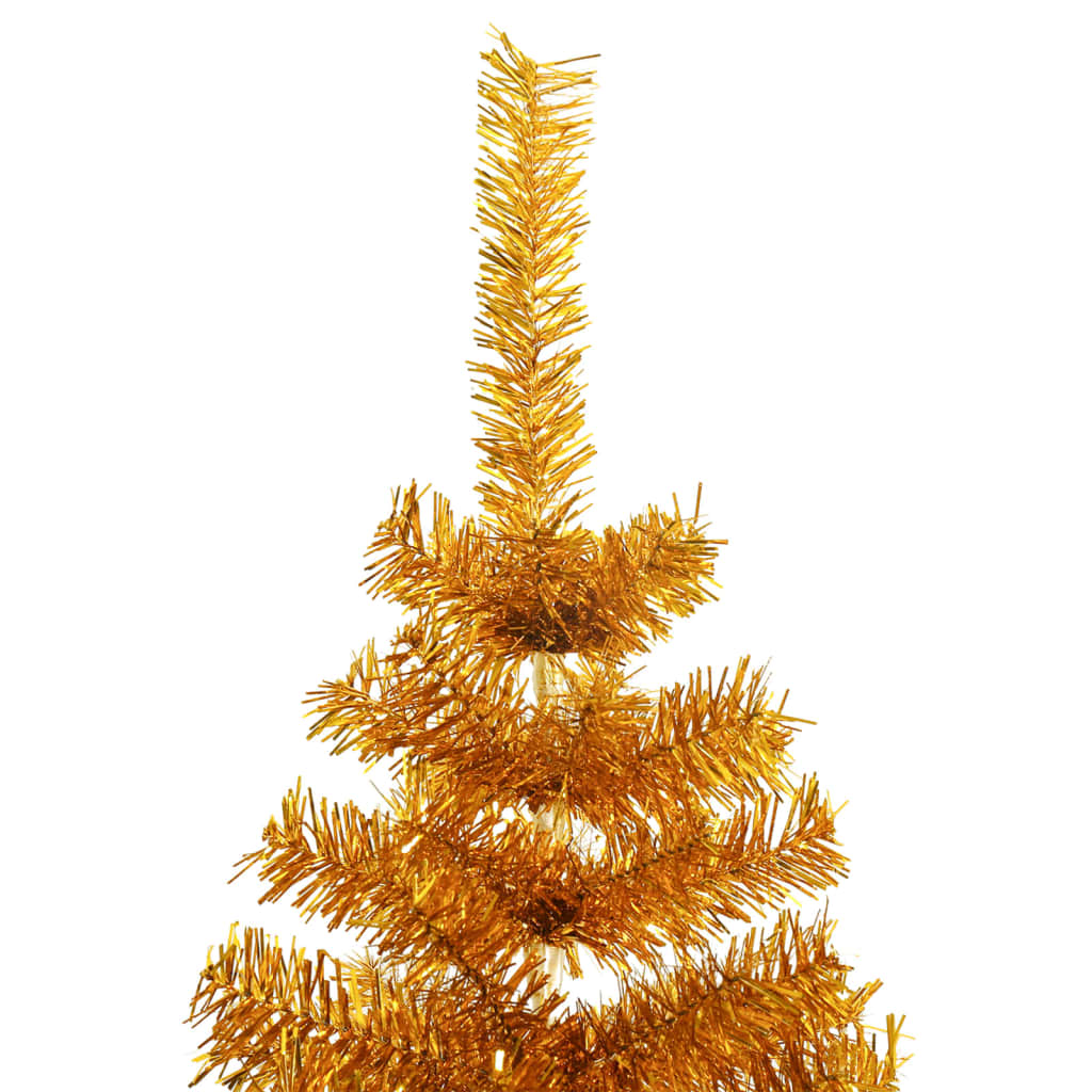 vidaXL Árbol de Navidad artificial con soporte PET dorado 240 cm