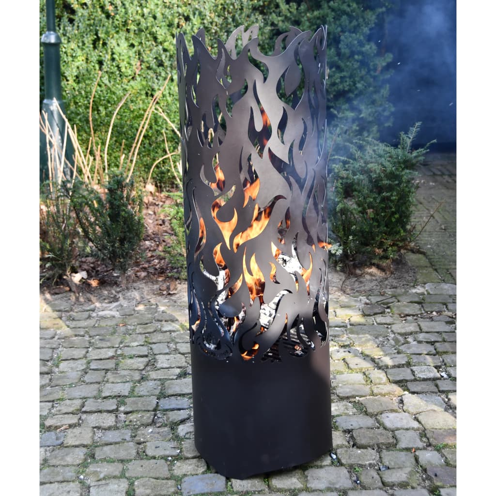 Esschert Design Brasero Flames de acero al carbono negro FF408