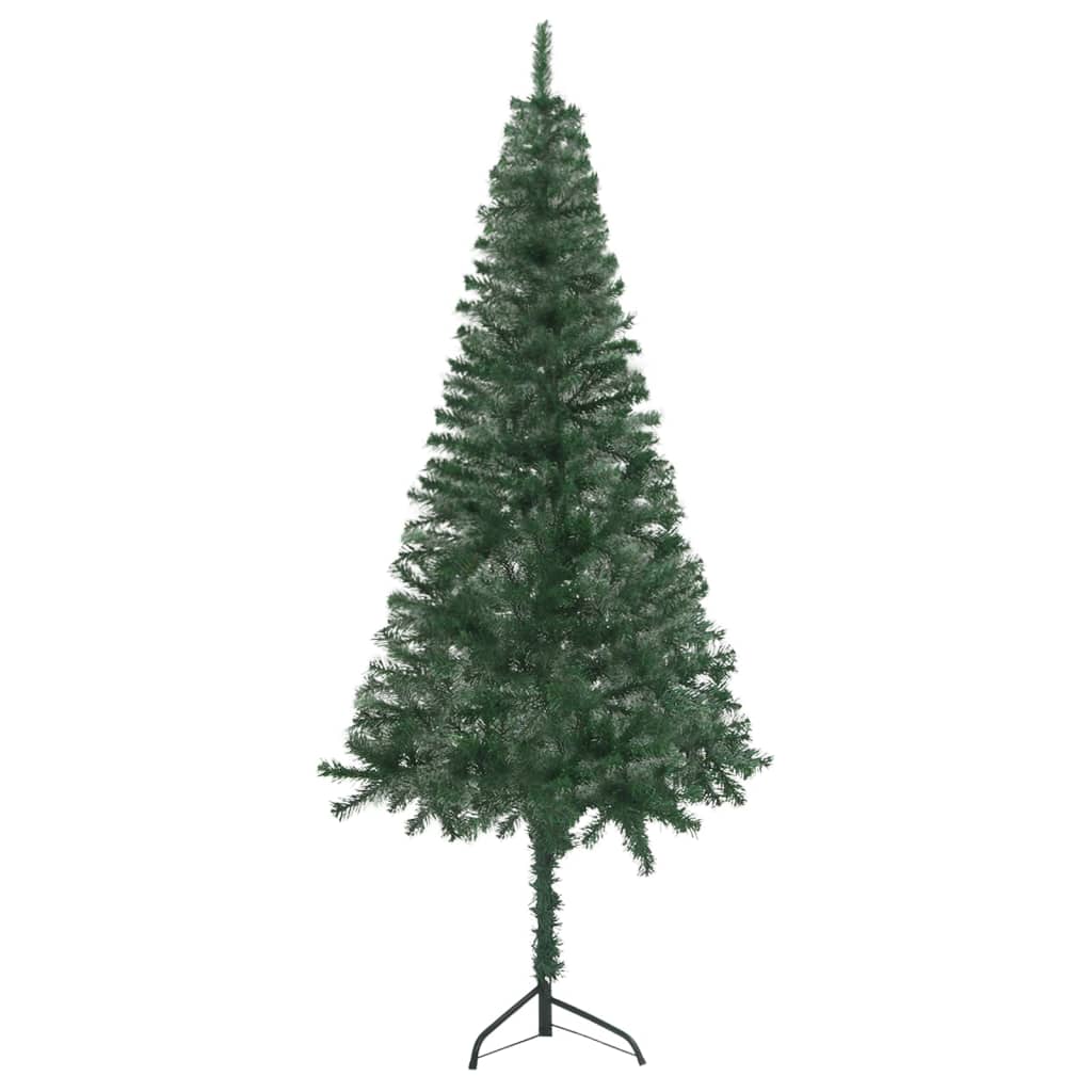 vidaXL Set árbol Navidad artificial esquina LED y bolas verde 210 cm