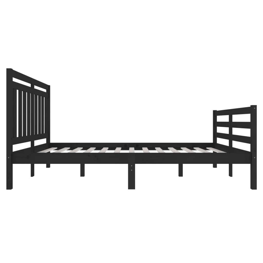 vidaXL Estructura de cama madera maciza negra 120x200 cm