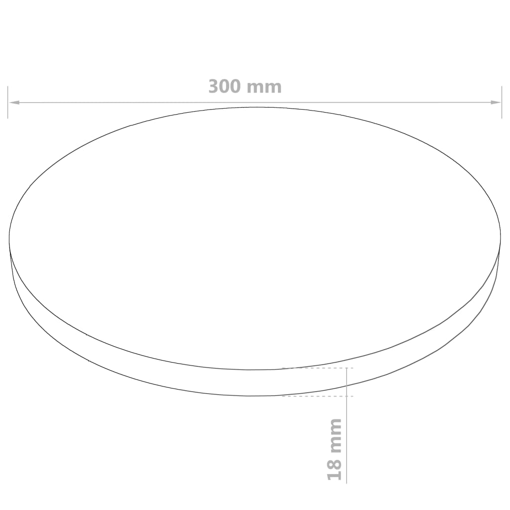 vidaXL Tablero de mesa redondo MDF 300x18 mm