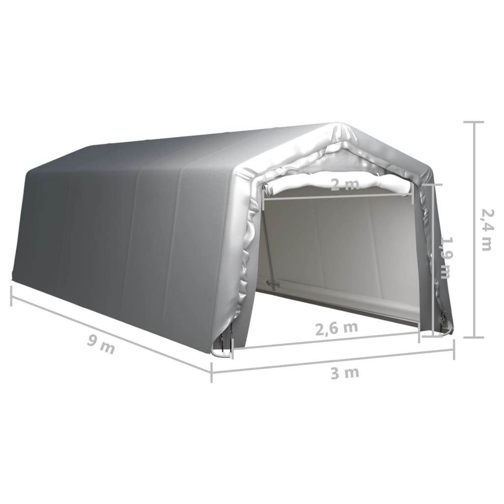 vidaXL Carpa de almacenamiento acero gris 300x900 cm