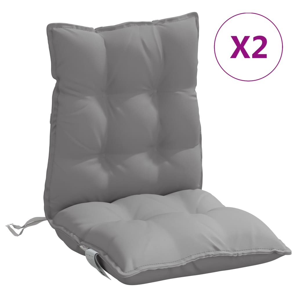 vidaXL Cojines para silla con respaldo bajo 2 uds tela Oxford gris