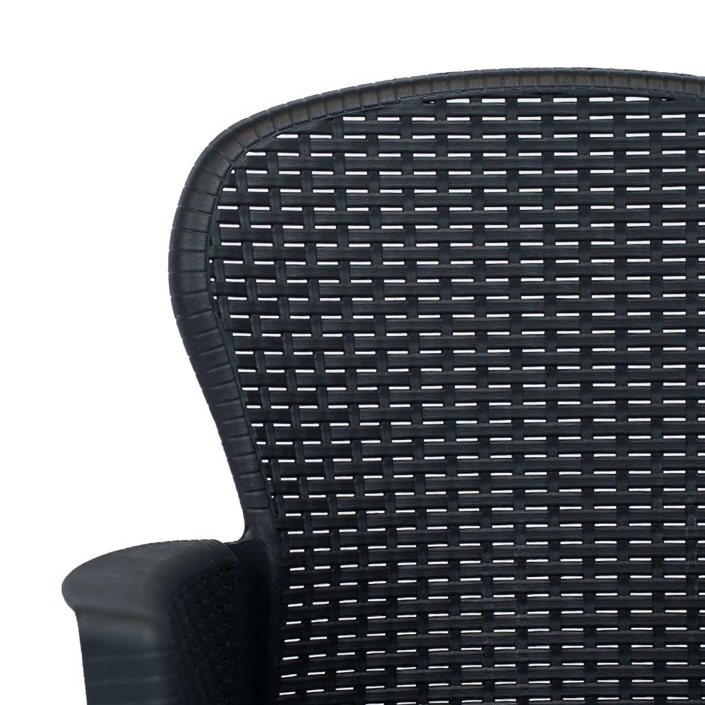 vidaXL Mesa y sillas de jardín 3 piezas plástico gris aspecto ratán