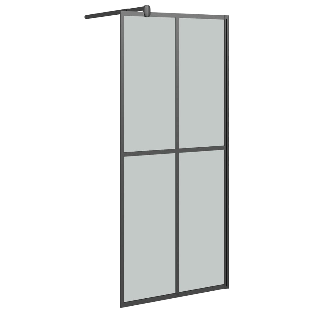 vidaXL Mampara ducha con estante vidrio ESG y aluminio negro 100x195cm
