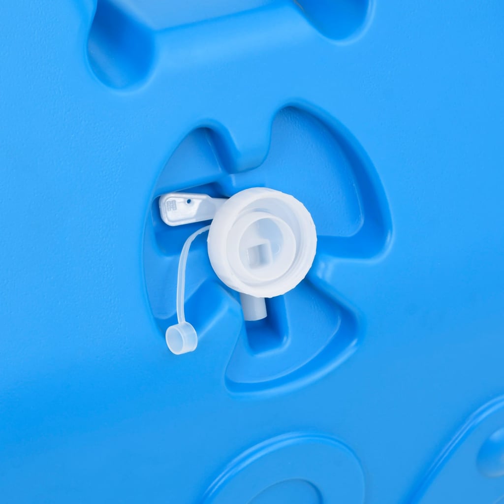 vidaXL Depósito de agua con ruedas para camping azul 25 L