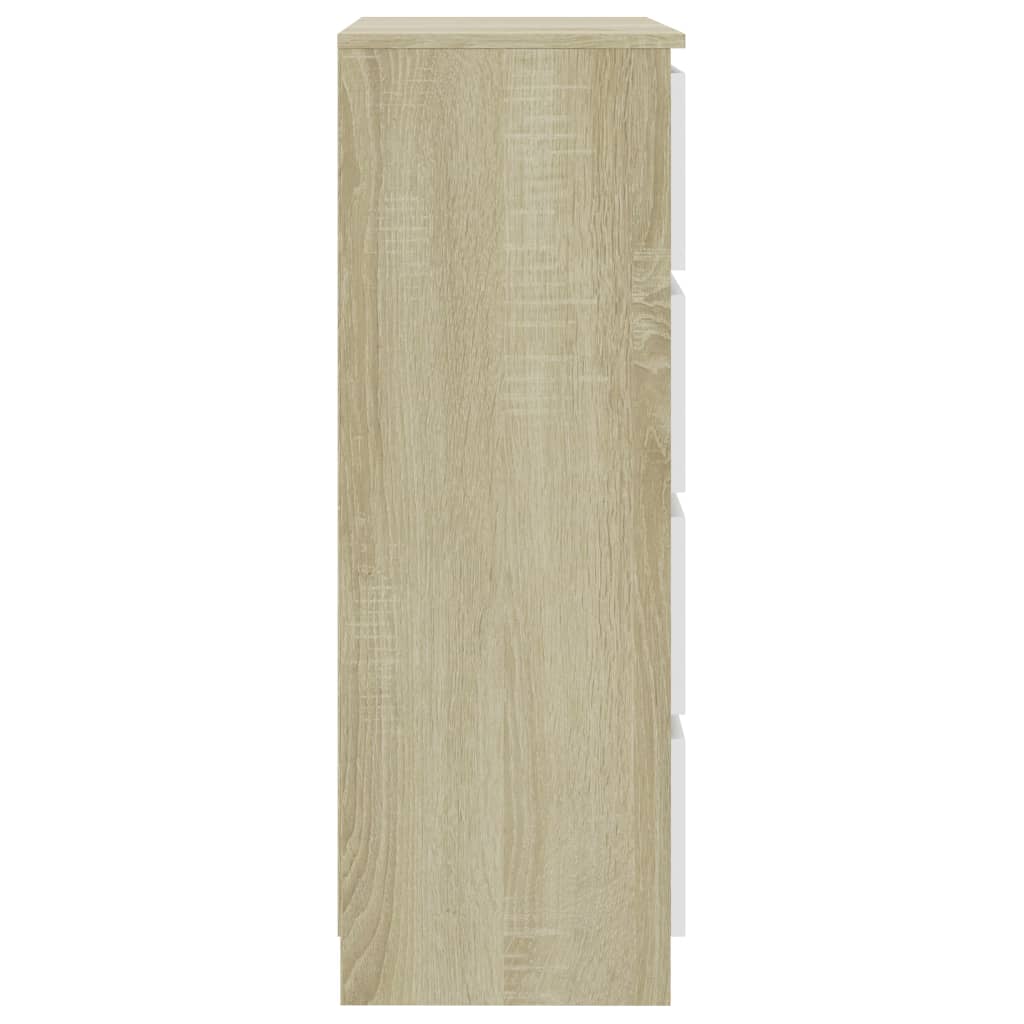 vidaXL Aparador madera contrachapada blanco roble Sonoma 60x35x98,5 cm