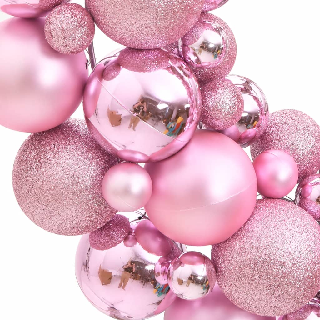 vidaXL Corona de Navidad poliestireno rosa 45 cm