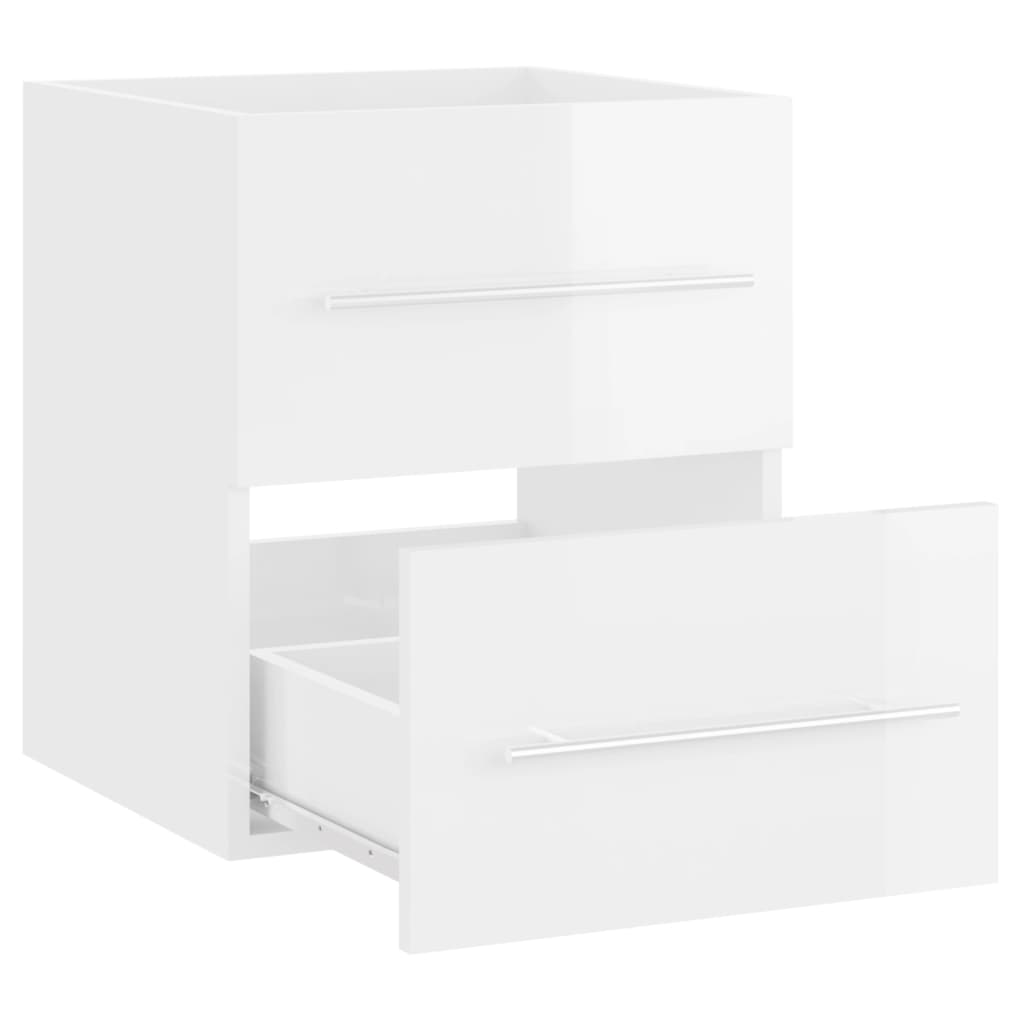 vidaXL Mueble de lavabo madera ingeniería blanco brillo 41x38,5x48 cm