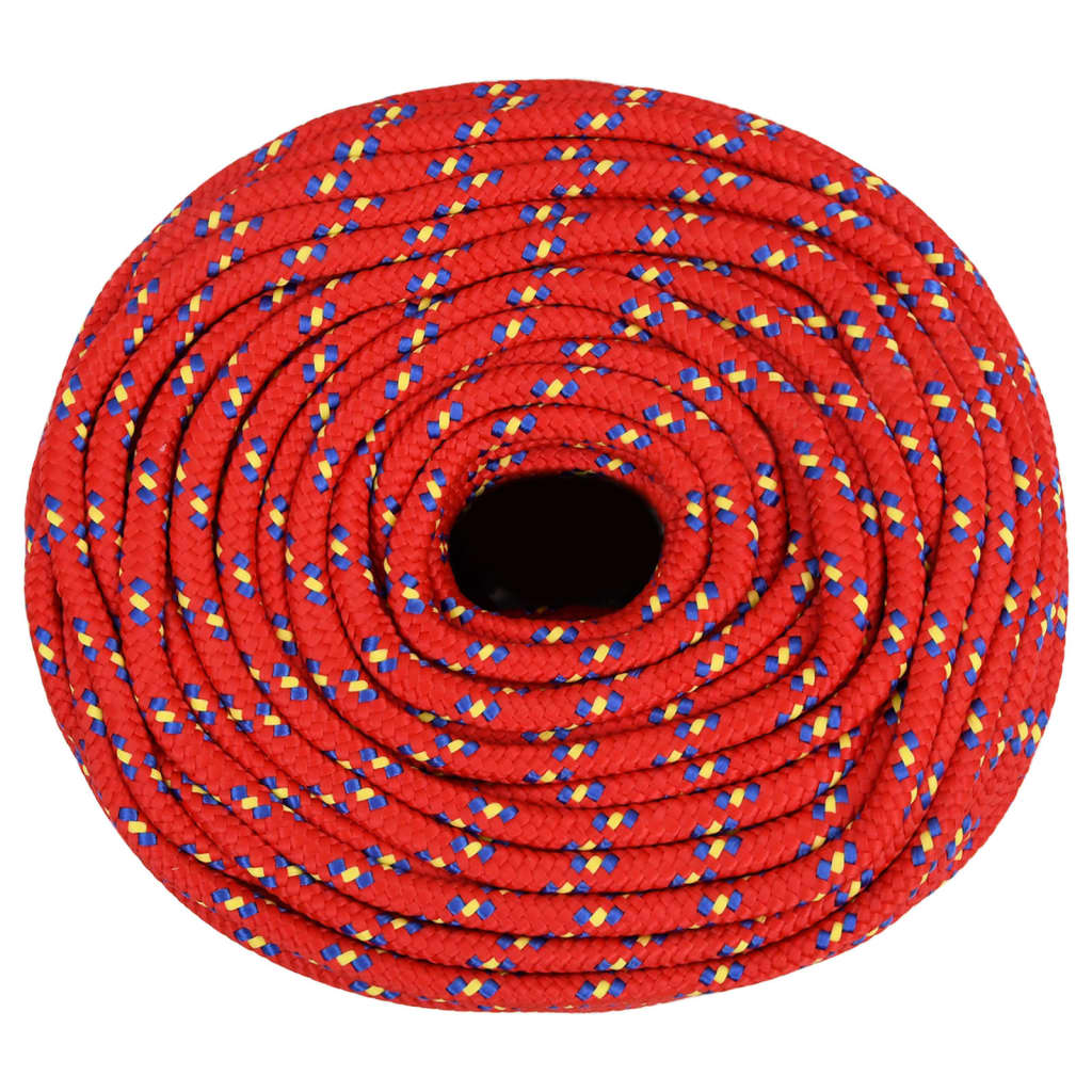 vidaXL Cuerda de barco polipropileno rojo 8 mm 25 m