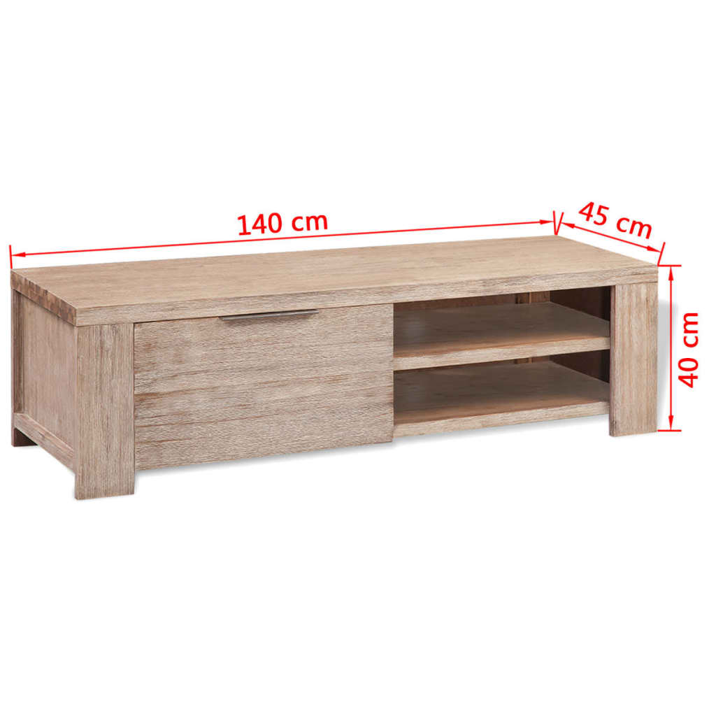 vidaXL Mueble para la TV de madera de acacia cepillada 140x45x40 cm