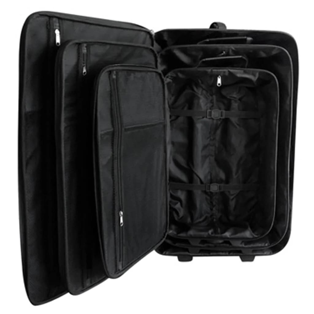 vidaXL Juego de maletas de viaje 5 piezas negro