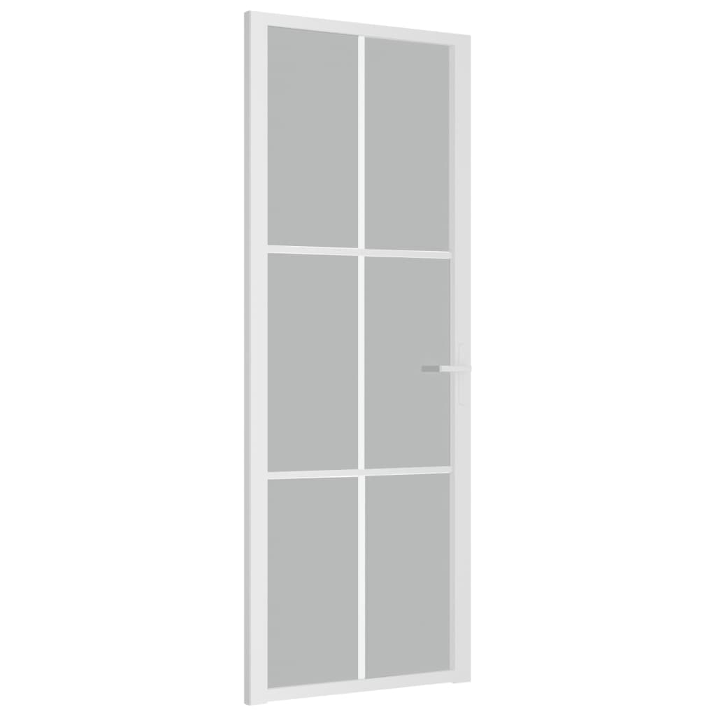 vidaXL Puerta interior de vidrio y aluminio blanco mate 76x201,5 cm
