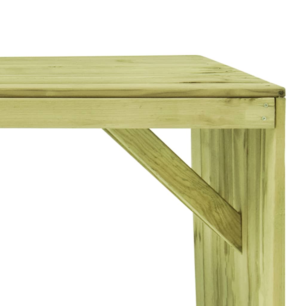 vidaXL Mesa de jardín madera de pino impregnada 220x101,5x80 cm
