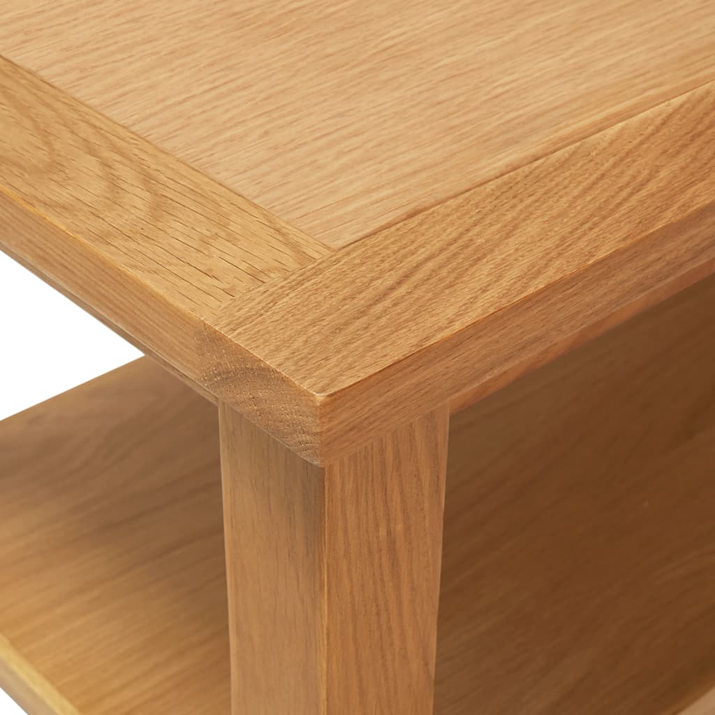 vidaXL Mesa de centro de madera maciza de roble 110x55x40 cm