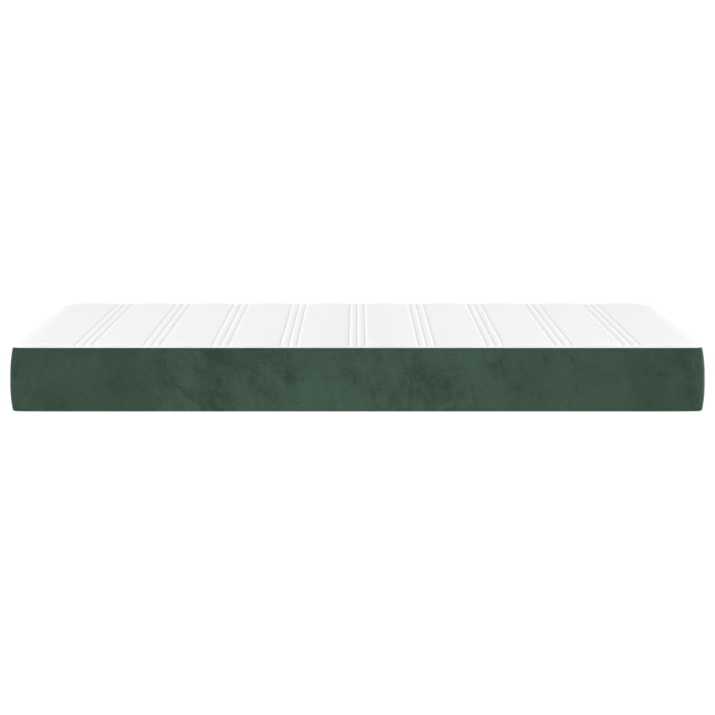 vidaXL Colchón muelles ensacados terciopelo verde oscuro 120x190x20 cm