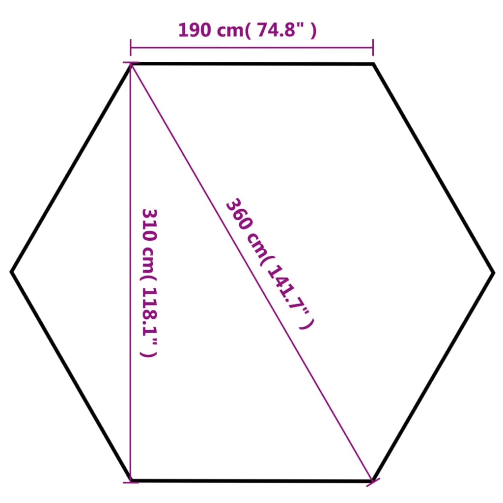vidaXL Carpa hexagonal desplegable blanco crema 3,6x3,1 m