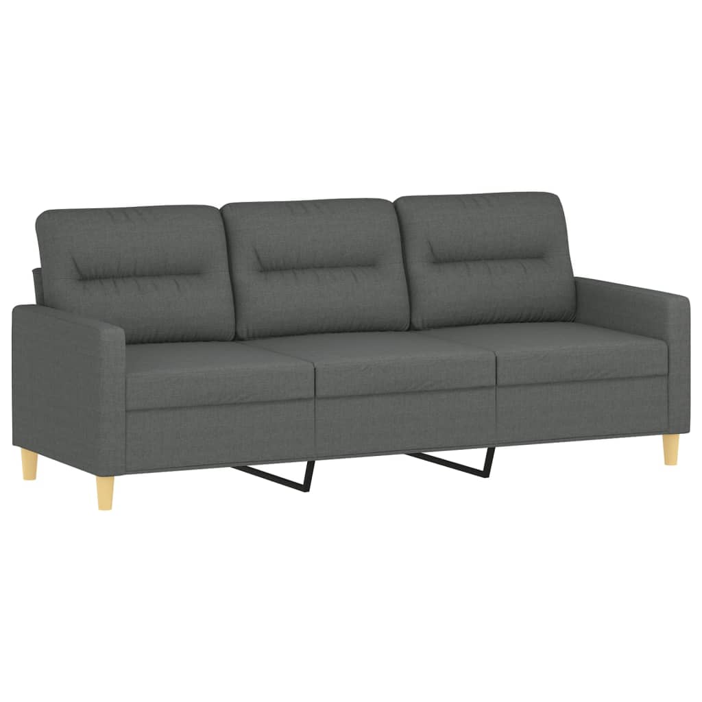 vidaXL Juego de sofás con cojines 2 piezas tela gris oscuro