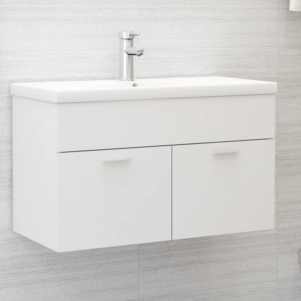 vidaXL Mueble con lavabo aglomerado blanco