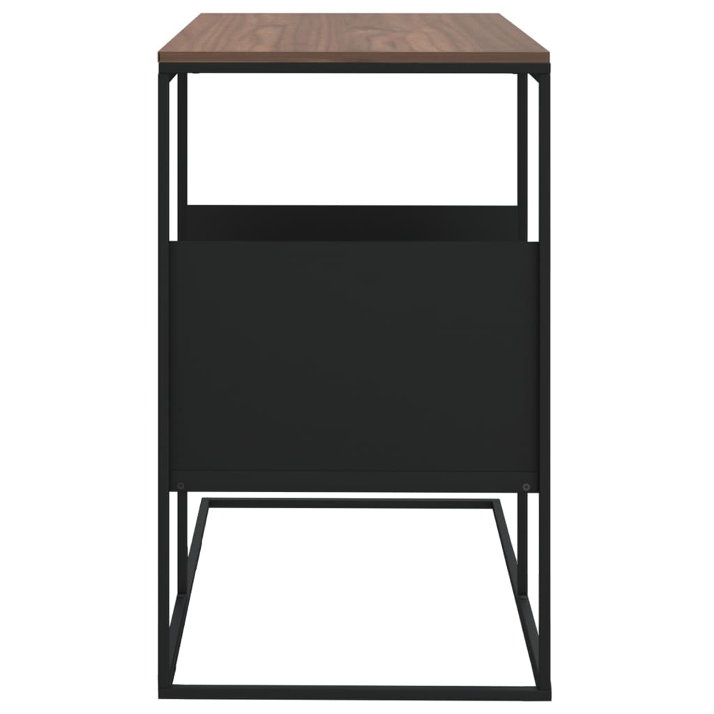 vidaXL Mesa auxiliar de madera contrachapada negro 55x36x59,5 cm