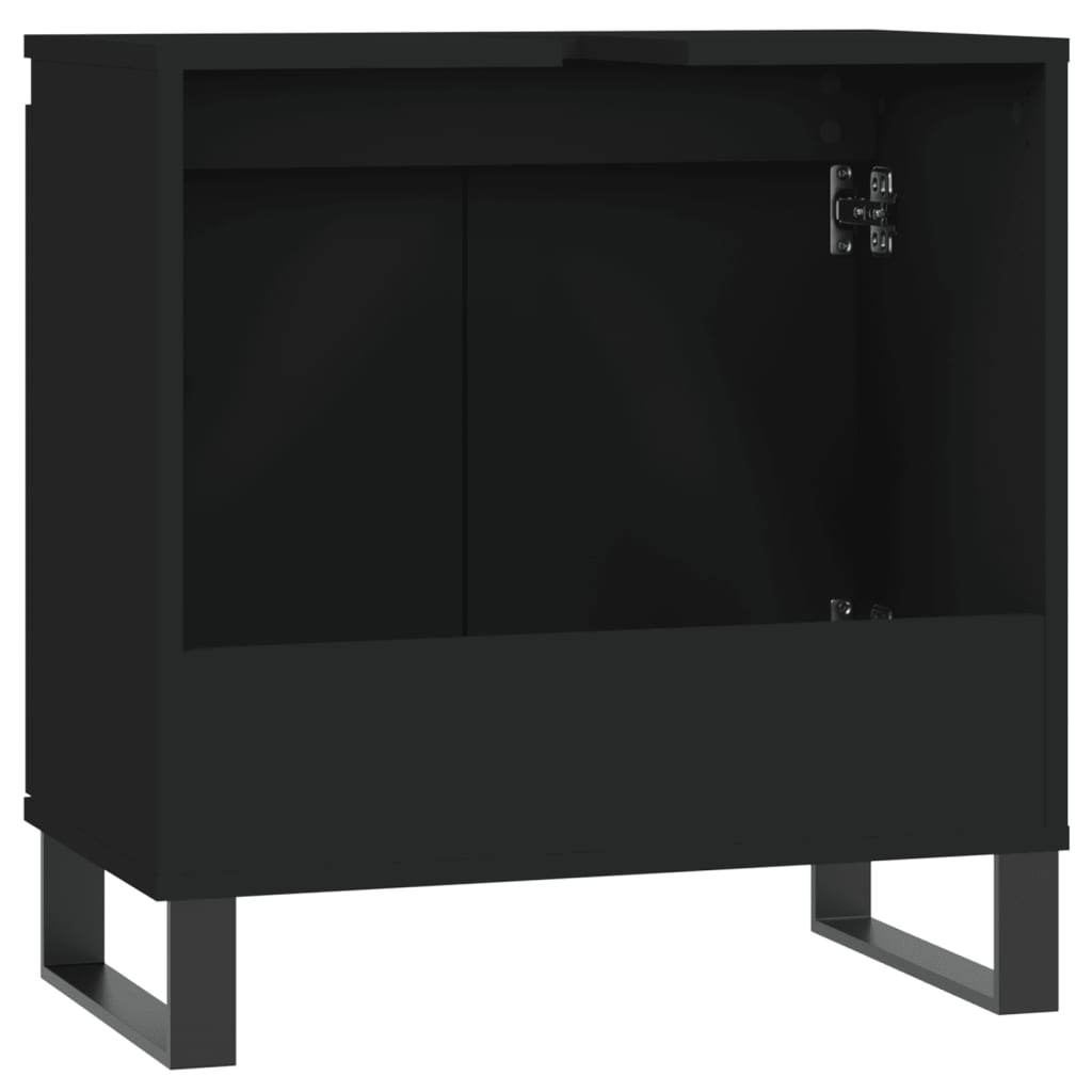 vidaXL Armario de baño madera de ingeniería negro 58x33x60 cm