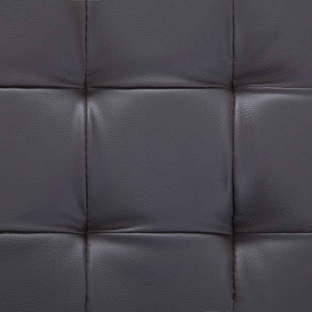 vidaXL Otomana de almacenaje de cuero sintético gris 87,5 cm