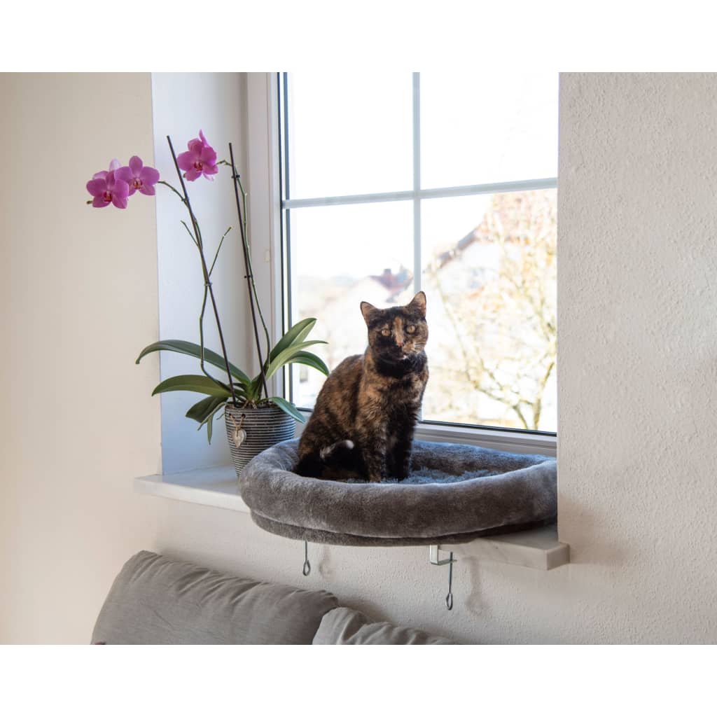Kerbl Cama de gatos para ventana gris 55x35x10 cm