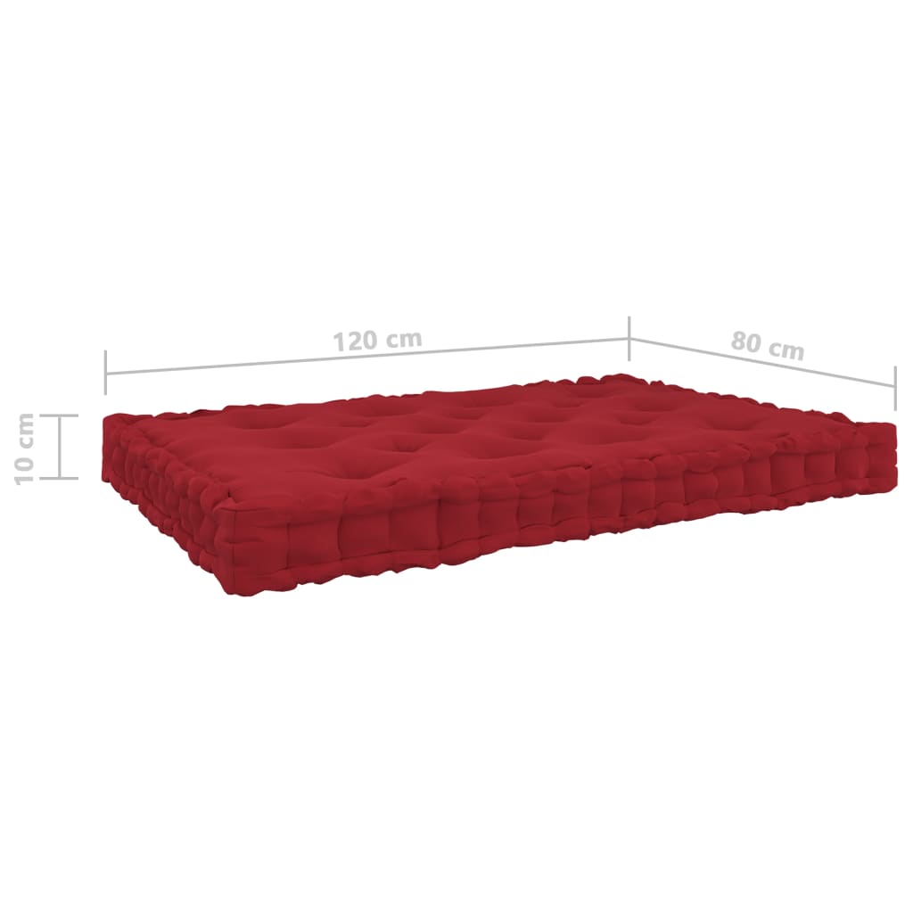 vidaXL Cojines para palets de suelo 5 unidades algodón rojo burdeos
