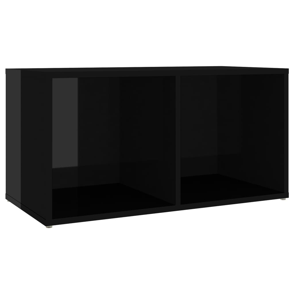 vidaXL Muebles de salón de pared 4 pzas madera ingeniería negro brillo