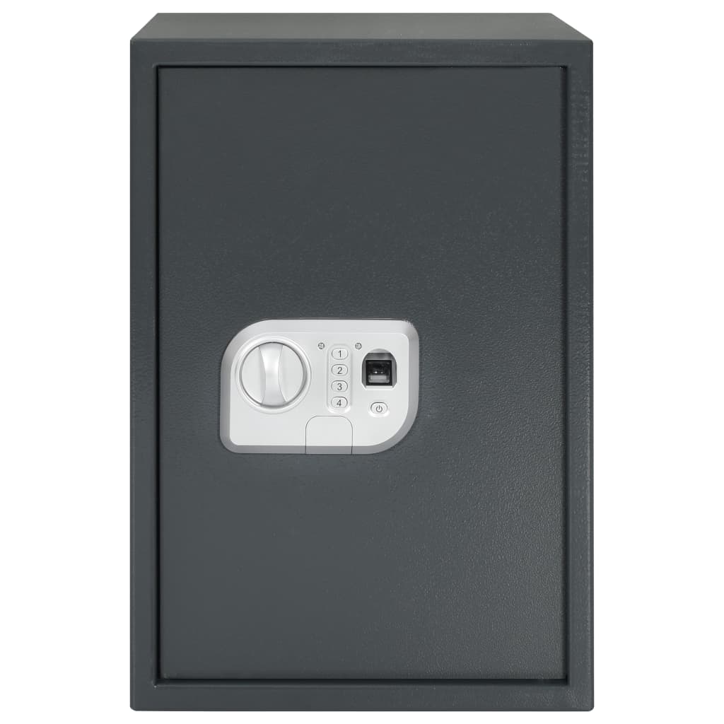 vidaXL Caja fuerte digital con huella gris oscuro 35x31x50 cm