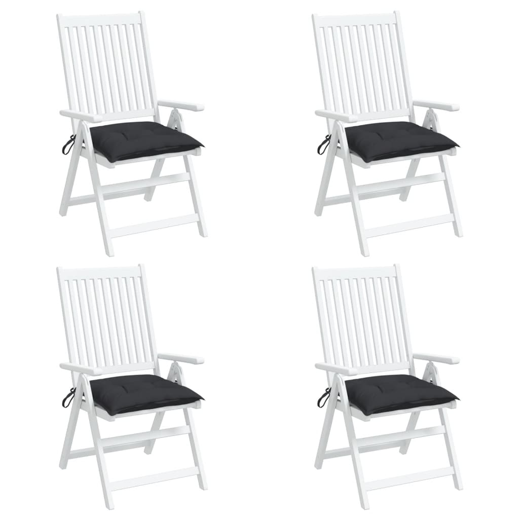 vidaXL Cojines de silla de jardín 4 uds tela Oxford negro 50x50x7 cm
