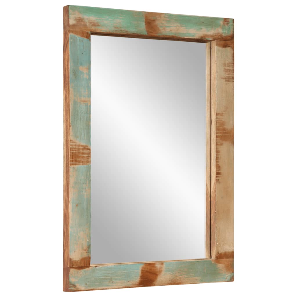 vidaXL Espejo de vidrio y madera maciza reciclada 70x50 cm