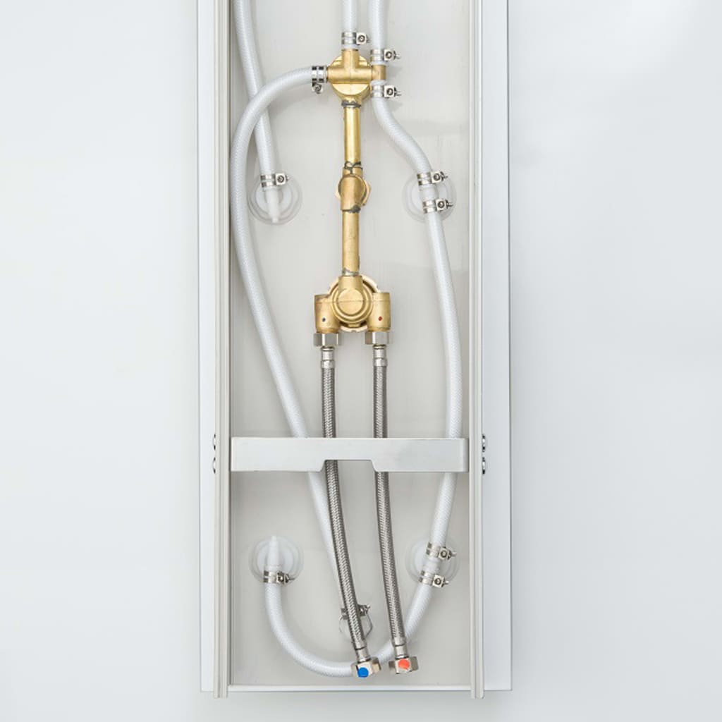 SCHÜTTE Panel ducha vidrio y mezclador termostático LANZAROTE blanco