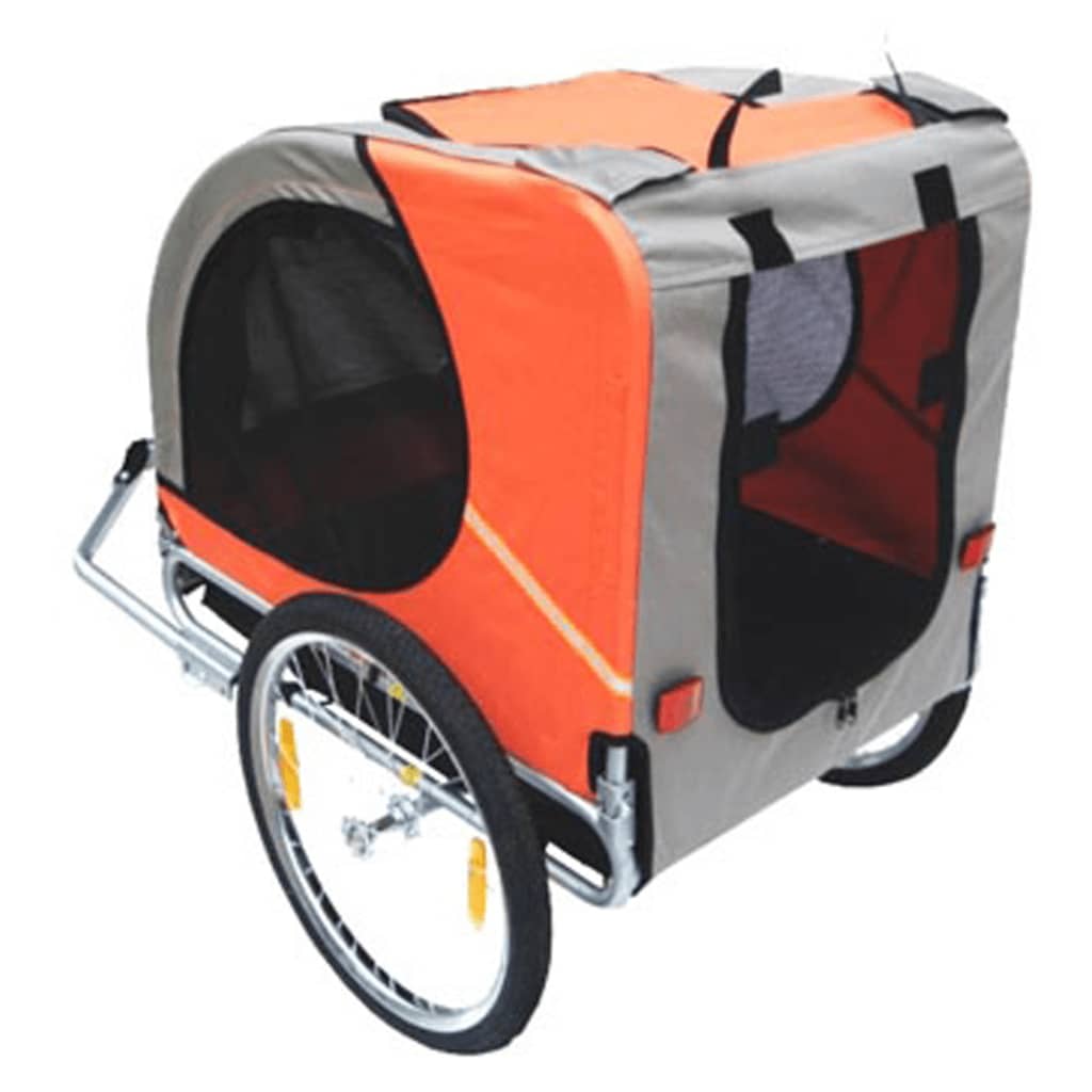 vidaXL Remolque de bicicleta para perros Lassie naranja