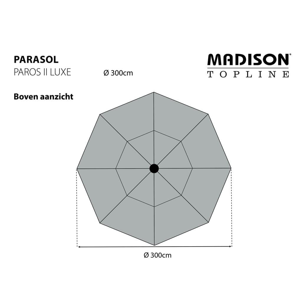 Madison Sombrilla Paros II Luxe gris 300 cm