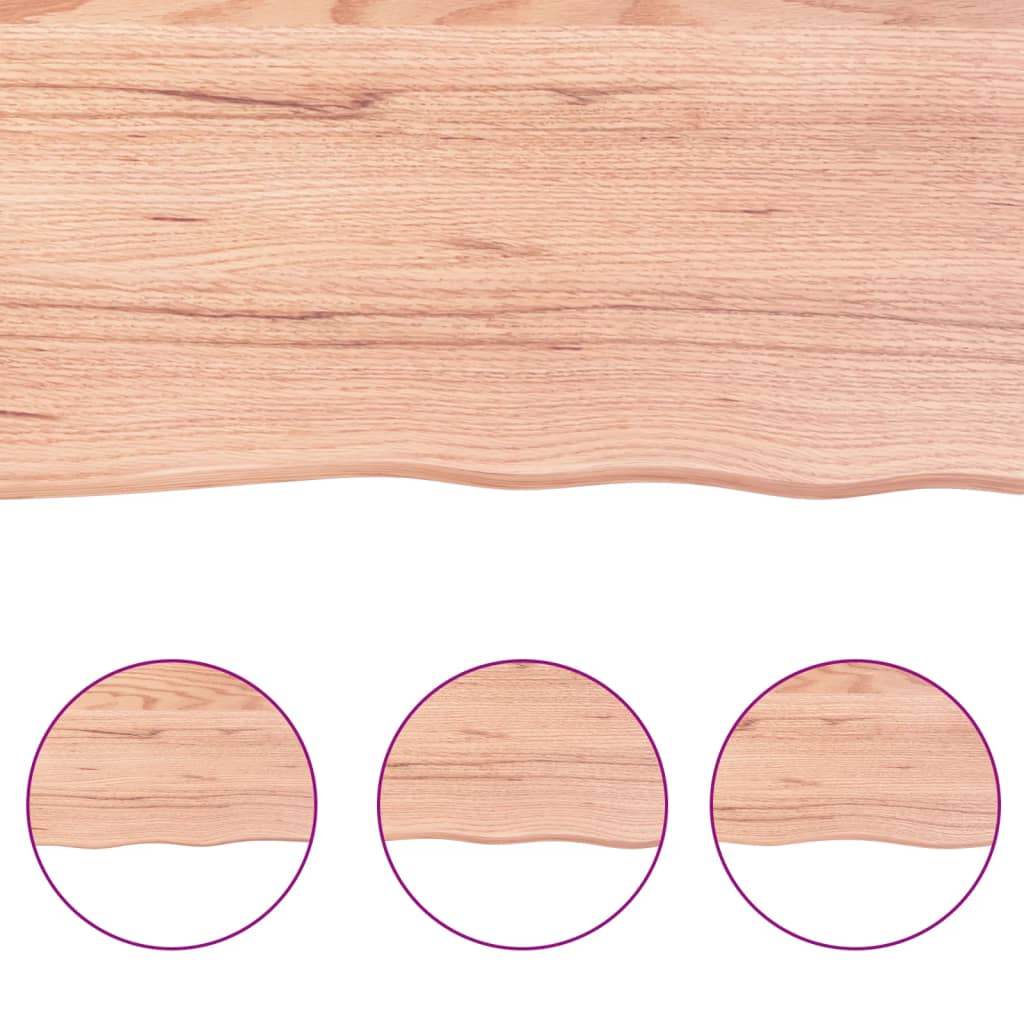 vidaXL Tablero mesa madera roble tratada marrón claro 60x50x(2-4) cm