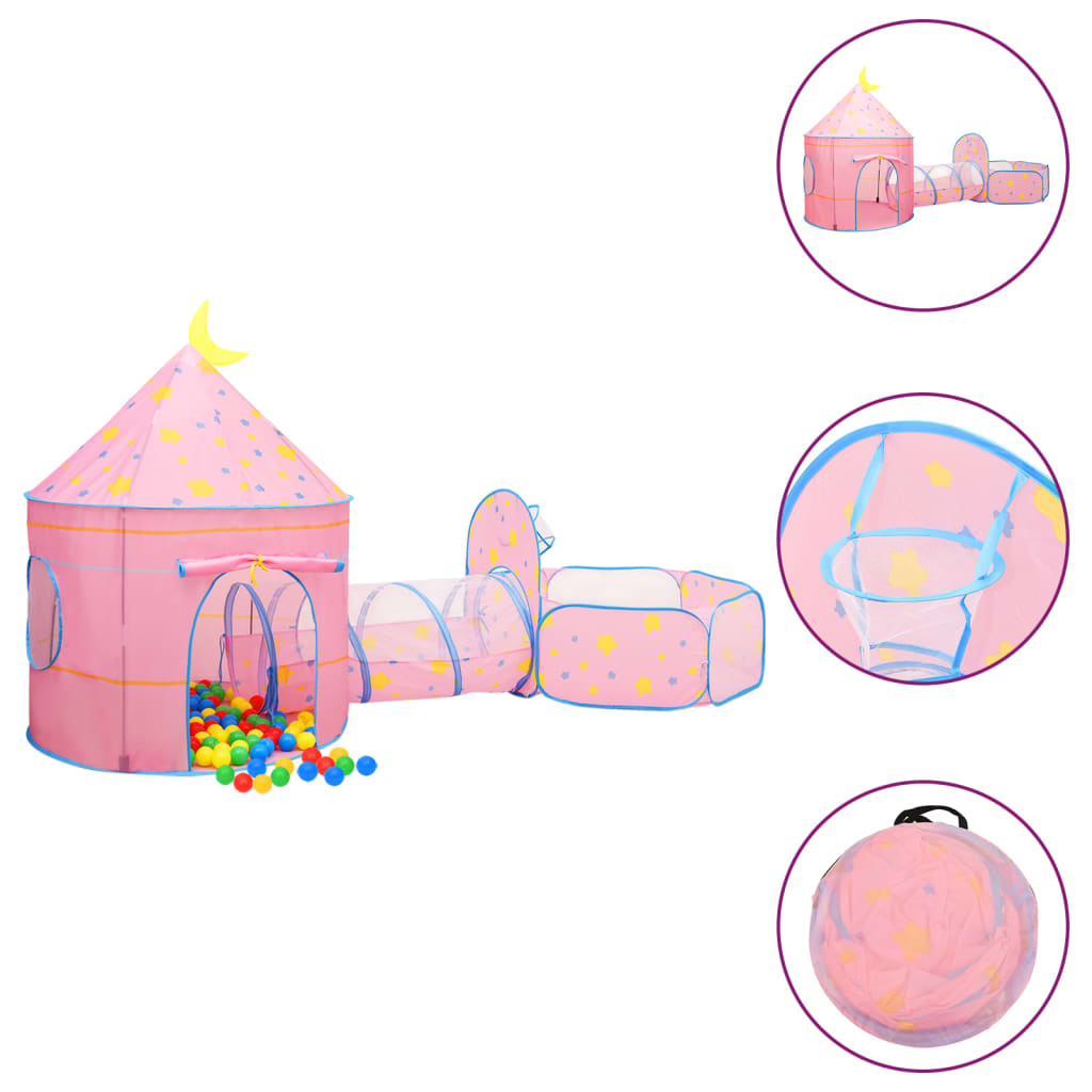 vidaXL Tienda de juegos para niños rosa 301x120x128 cm