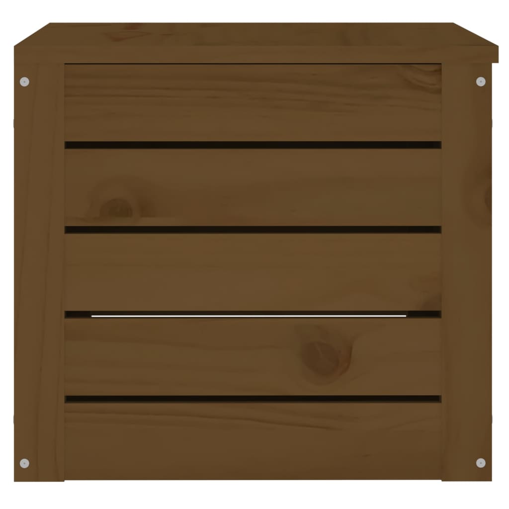 vidaXL Caja almacenaje madera maciza pino marrón miel 59,5x36,5x33 cm