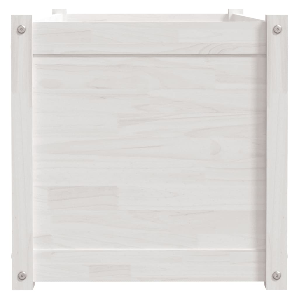 vidaXL Jardinera de madera maciza de pino blanco 100x50x50 cm
