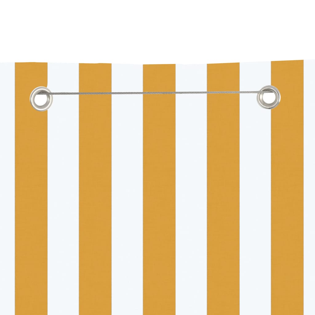vidaXL Toldo para balcón de tela oxford amarillo y blanco 120x240 cm