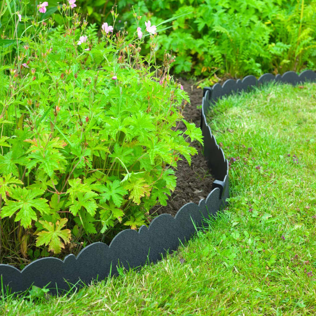 Nature Bordura decorativa de jardín negro 0,13x12 m 3 mm