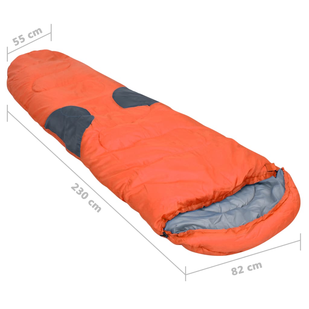 vidaXL Saco de dormir naranja -5℃ 2000g