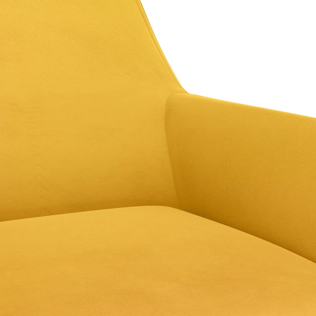 vidaXL Silla de comedor giratoria de terciopelo amarillo