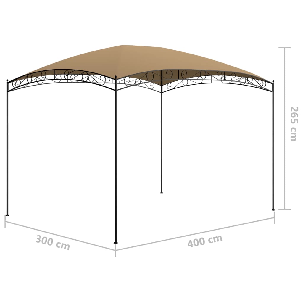 vidaXL Cenador gris taupé 3x4x2,65 m 180 g/m²