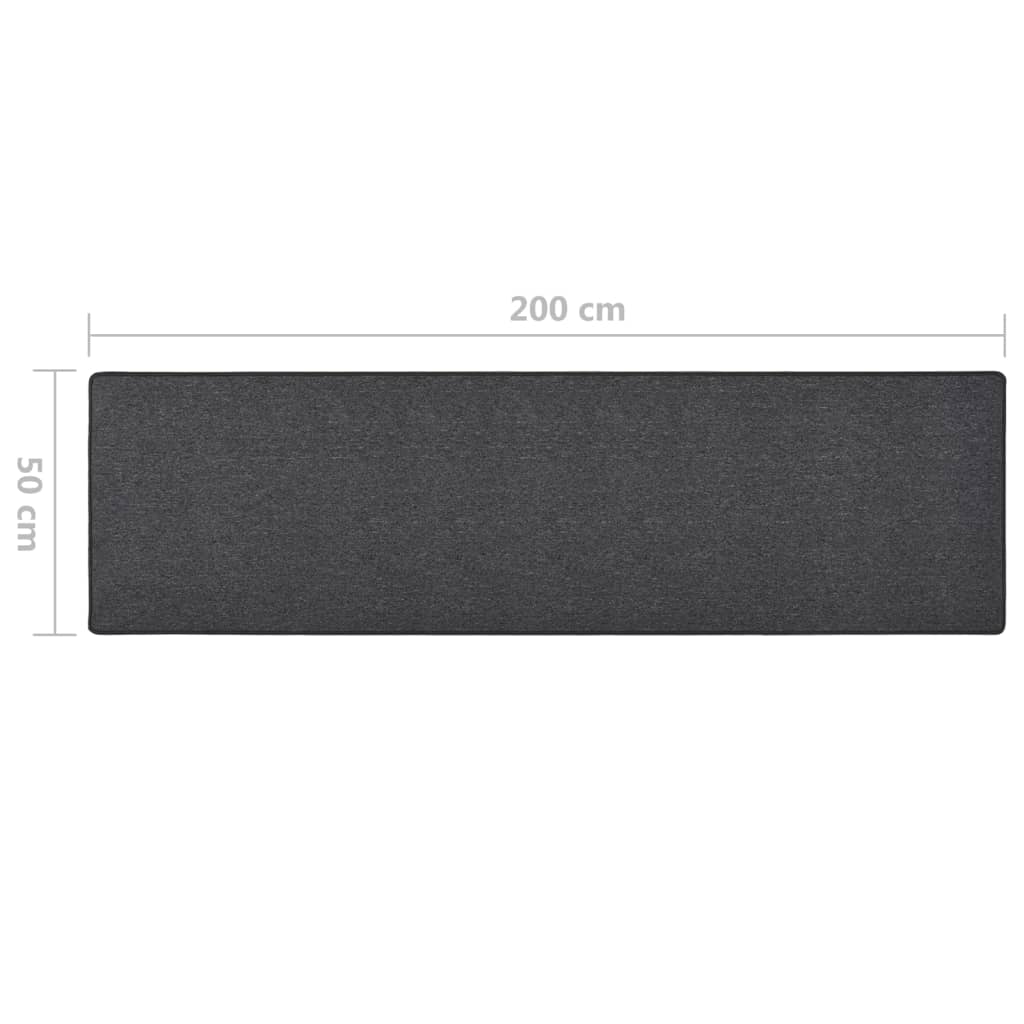 vidaXL Alfombra de pasillo gris antracita 50x200 cm