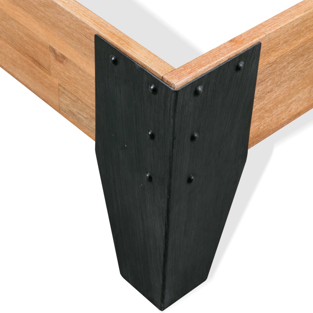 vidaXL Estructura de cama de madera maciza de acacia acero 152x203 cm