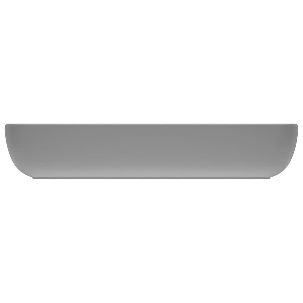 vidaXL Lavabo de lujo de cerámica rectangular gris claro mate 71x38 cm